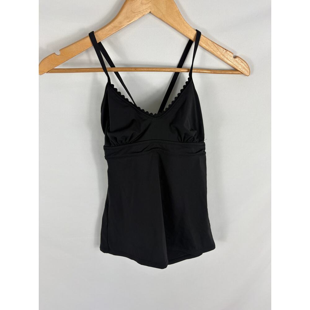 Lands End Black Tankini Top Size 4 D